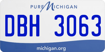 MI license plate DBH3063