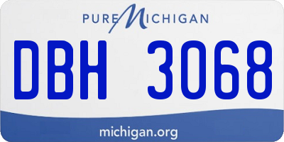 MI license plate DBH3068
