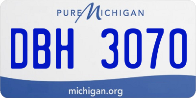 MI license plate DBH3070