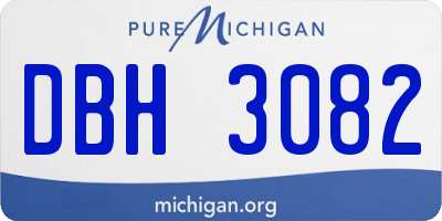 MI license plate DBH3082
