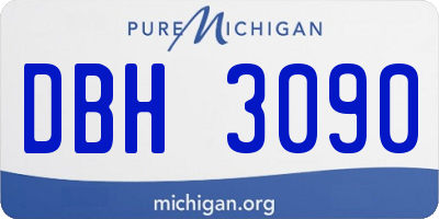 MI license plate DBH3090