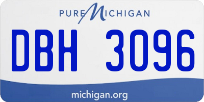 MI license plate DBH3096