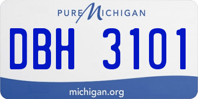MI license plate DBH3101