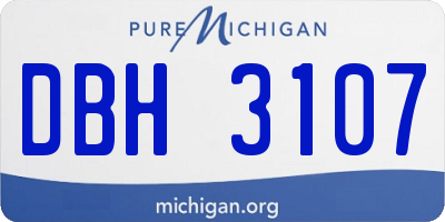 MI license plate DBH3107