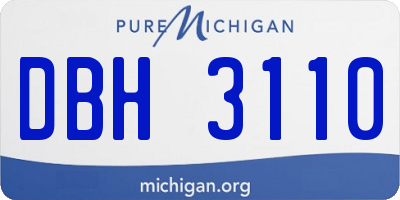 MI license plate DBH3110