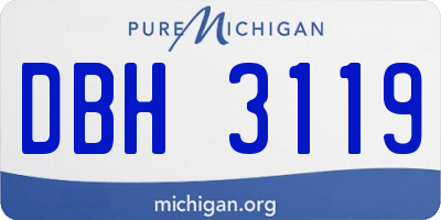MI license plate DBH3119