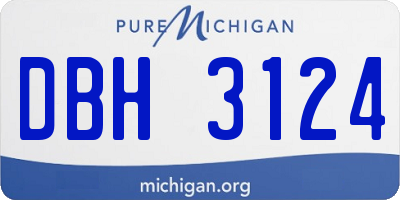 MI license plate DBH3124
