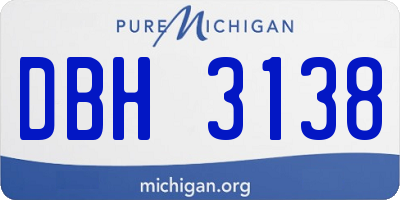 MI license plate DBH3138