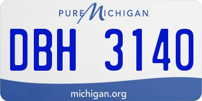 MI license plate DBH3140