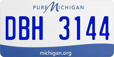 MI license plate DBH3144