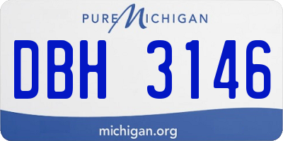 MI license plate DBH3146