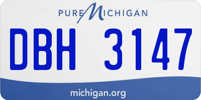 MI license plate DBH3147