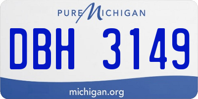 MI license plate DBH3149