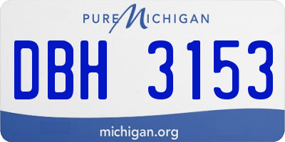 MI license plate DBH3153