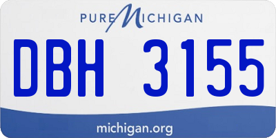MI license plate DBH3155