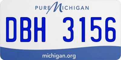 MI license plate DBH3156