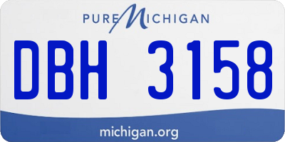 MI license plate DBH3158