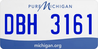 MI license plate DBH3161