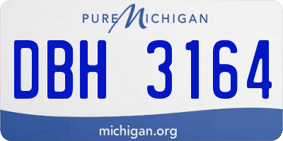 MI license plate DBH3164