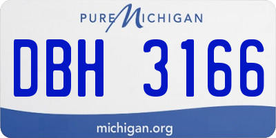MI license plate DBH3166