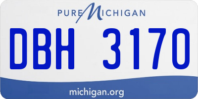 MI license plate DBH3170