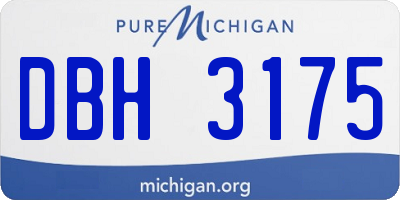 MI license plate DBH3175