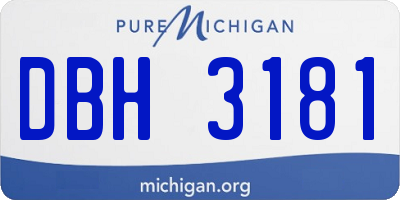 MI license plate DBH3181