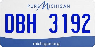 MI license plate DBH3192