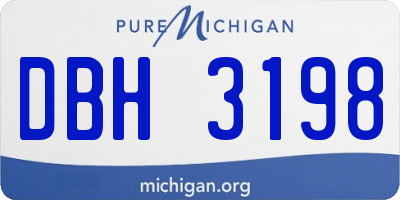 MI license plate DBH3198