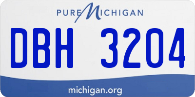 MI license plate DBH3204