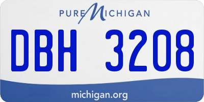 MI license plate DBH3208