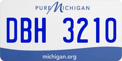 MI license plate DBH3210