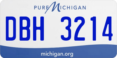 MI license plate DBH3214