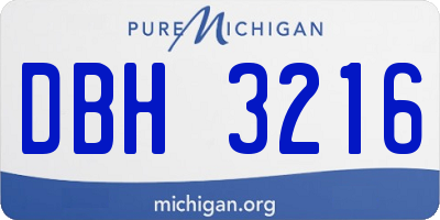 MI license plate DBH3216