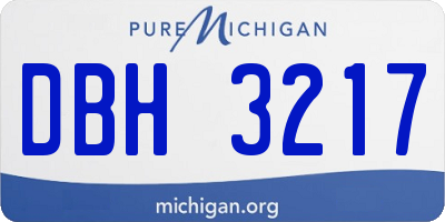 MI license plate DBH3217