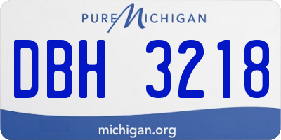 MI license plate DBH3218