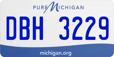 MI license plate DBH3229