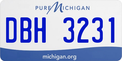 MI license plate DBH3231