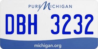 MI license plate DBH3232