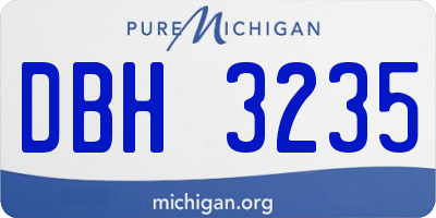 MI license plate DBH3235