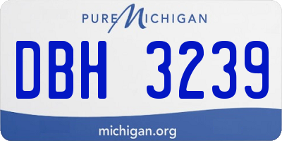 MI license plate DBH3239