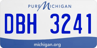 MI license plate DBH3241