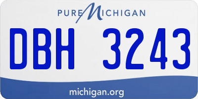 MI license plate DBH3243