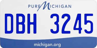 MI license plate DBH3245
