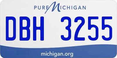 MI license plate DBH3255