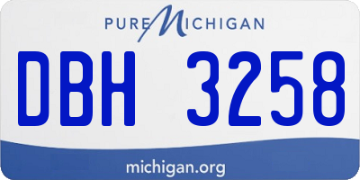 MI license plate DBH3258