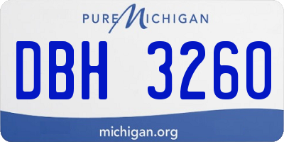 MI license plate DBH3260