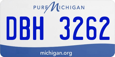 MI license plate DBH3262