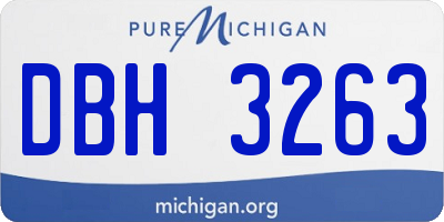 MI license plate DBH3263