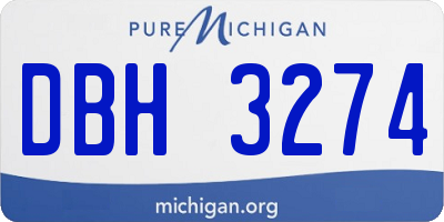 MI license plate DBH3274